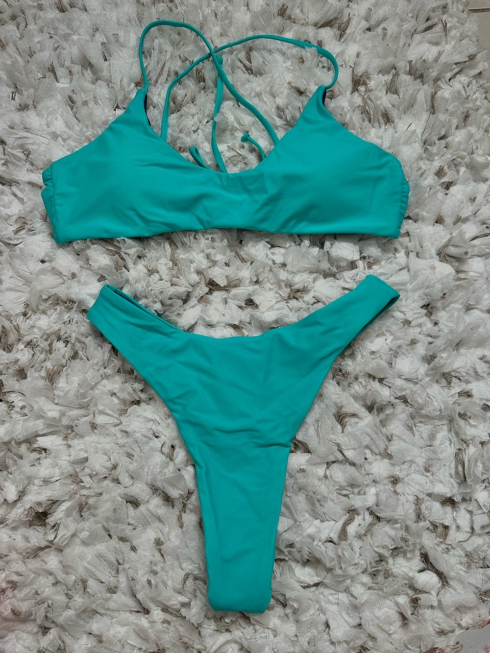 Turquoise Reversible Bikini Set M • NEW without tags • High Cut